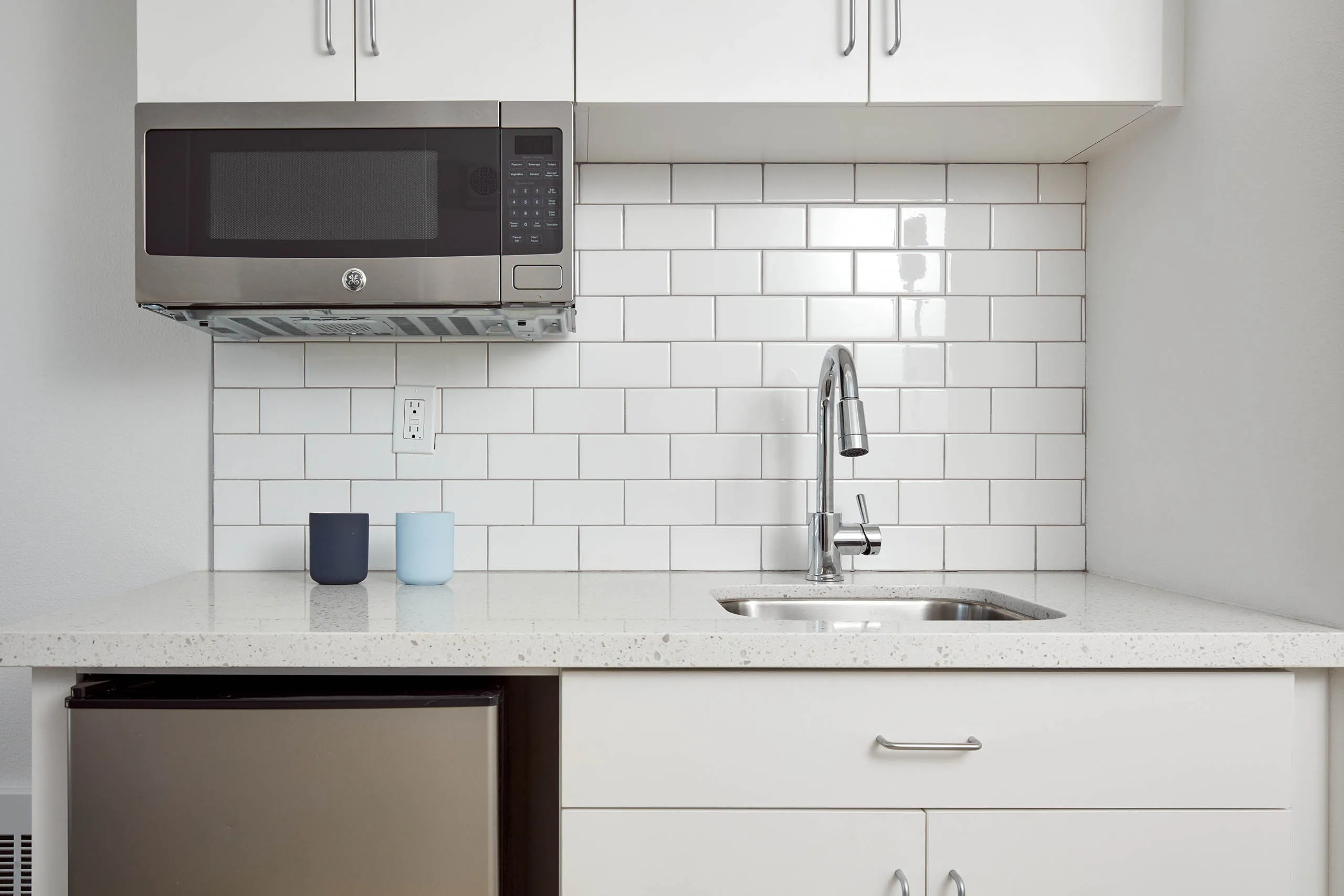 Kitchenette with microwave