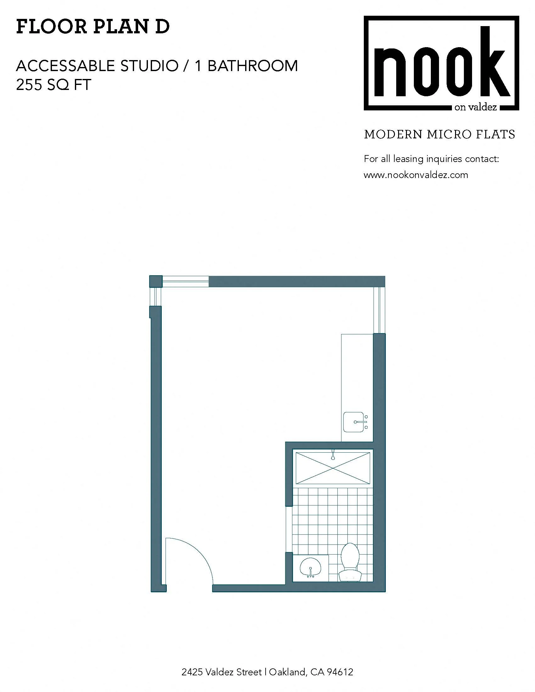FLOOR PLAN D – studio floor plan