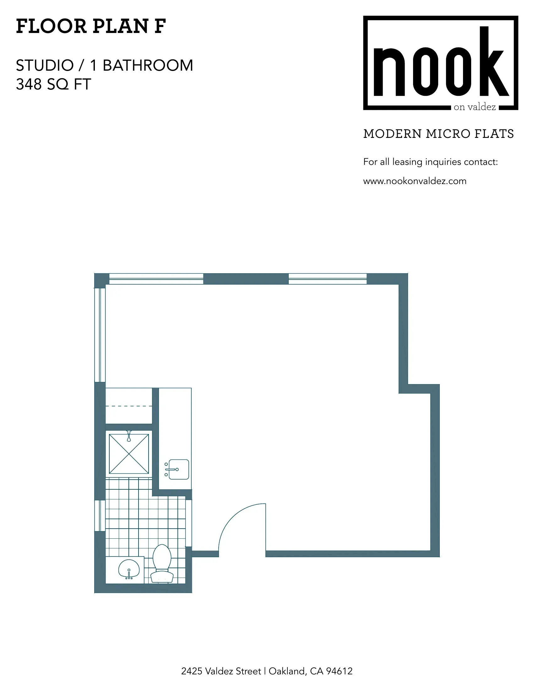FLOOR PLAN F – studio floor plan