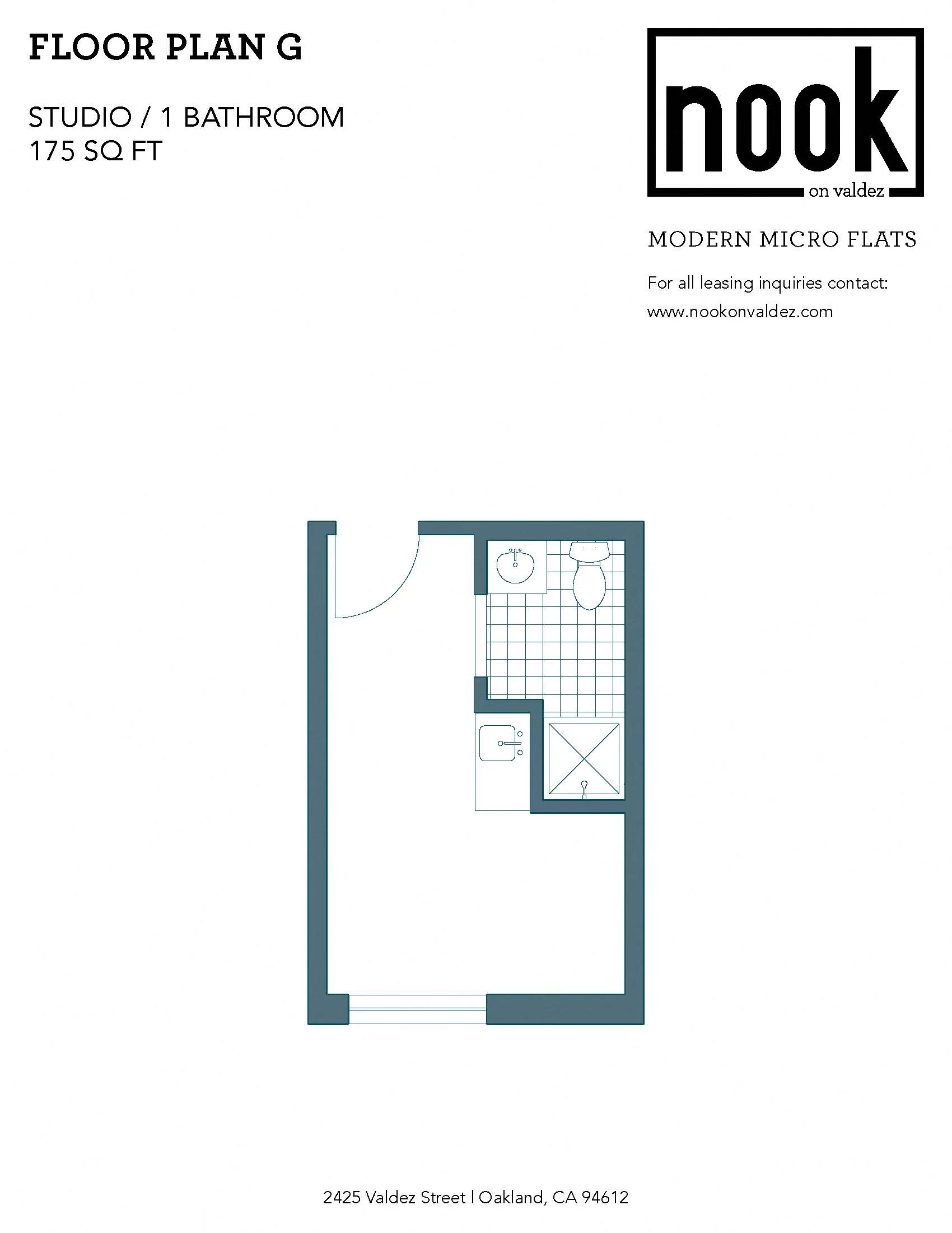 FLOOR PLAN G – studio floor plan